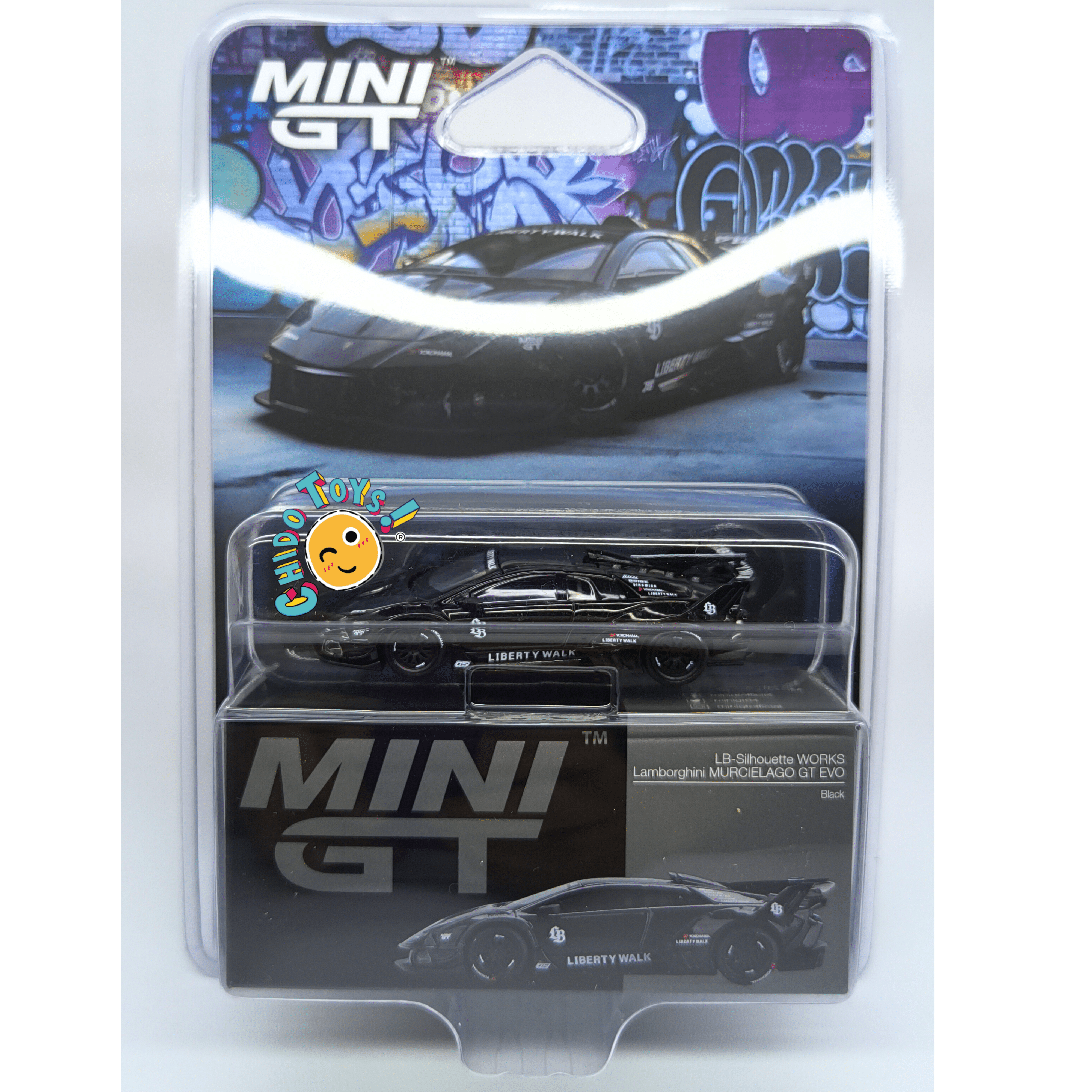 Mini GT Lamborghini Diablo GT LB - WORKS 1:64 negro, PRIMERA EDICIÓN. - Chido Toys