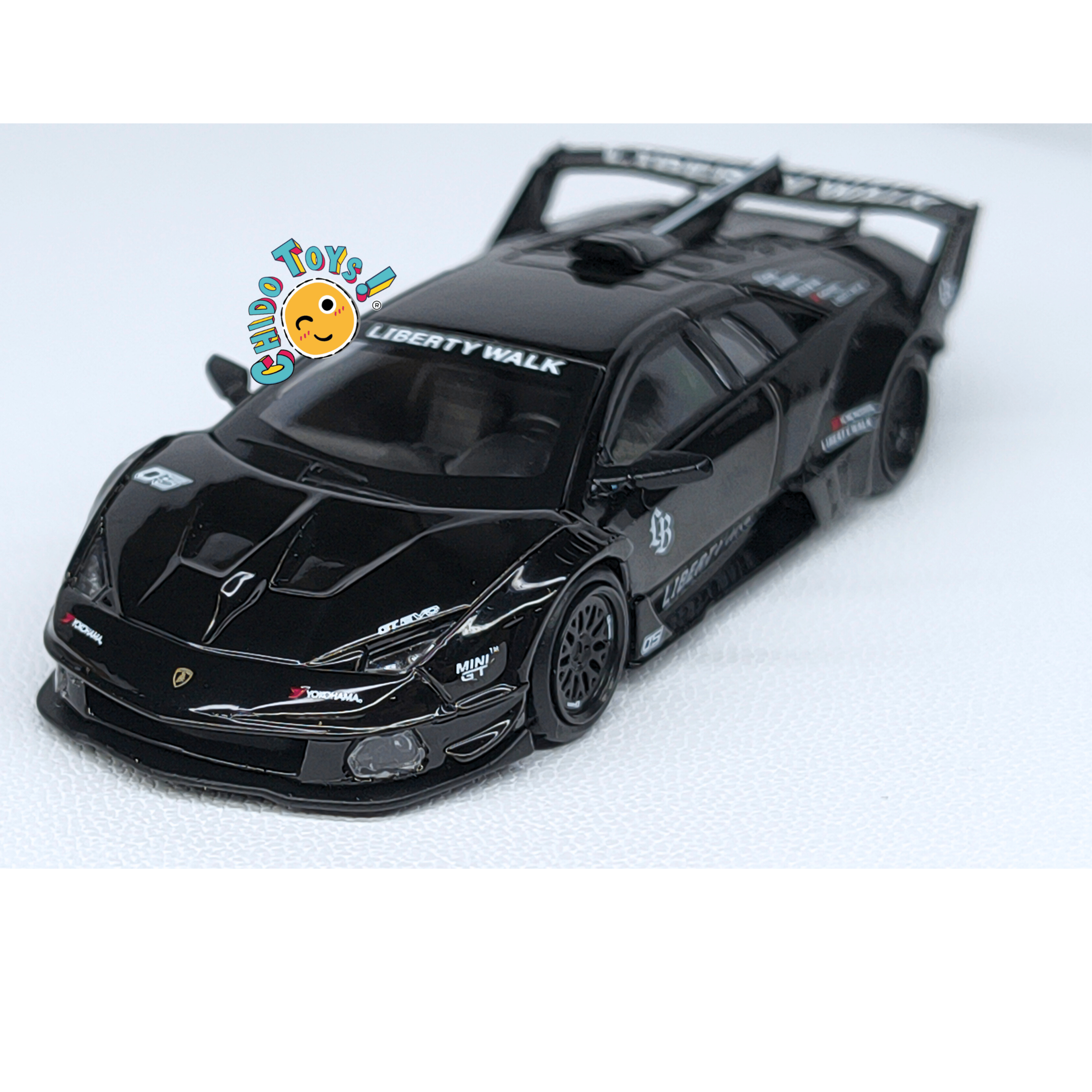 Mini GT Lamborghini Diablo GT LB - WORKS 1:64 negro, PRIMERA EDICIÓN. - Chido Toys