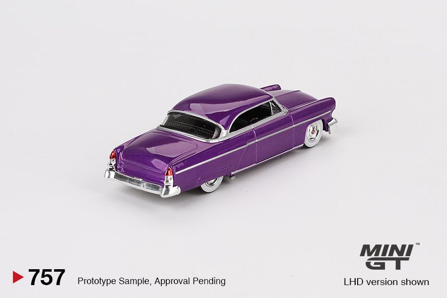 Mini GT Lincoln Capri Hot Rod 1954 1:64 morado metálico - Chido Toys