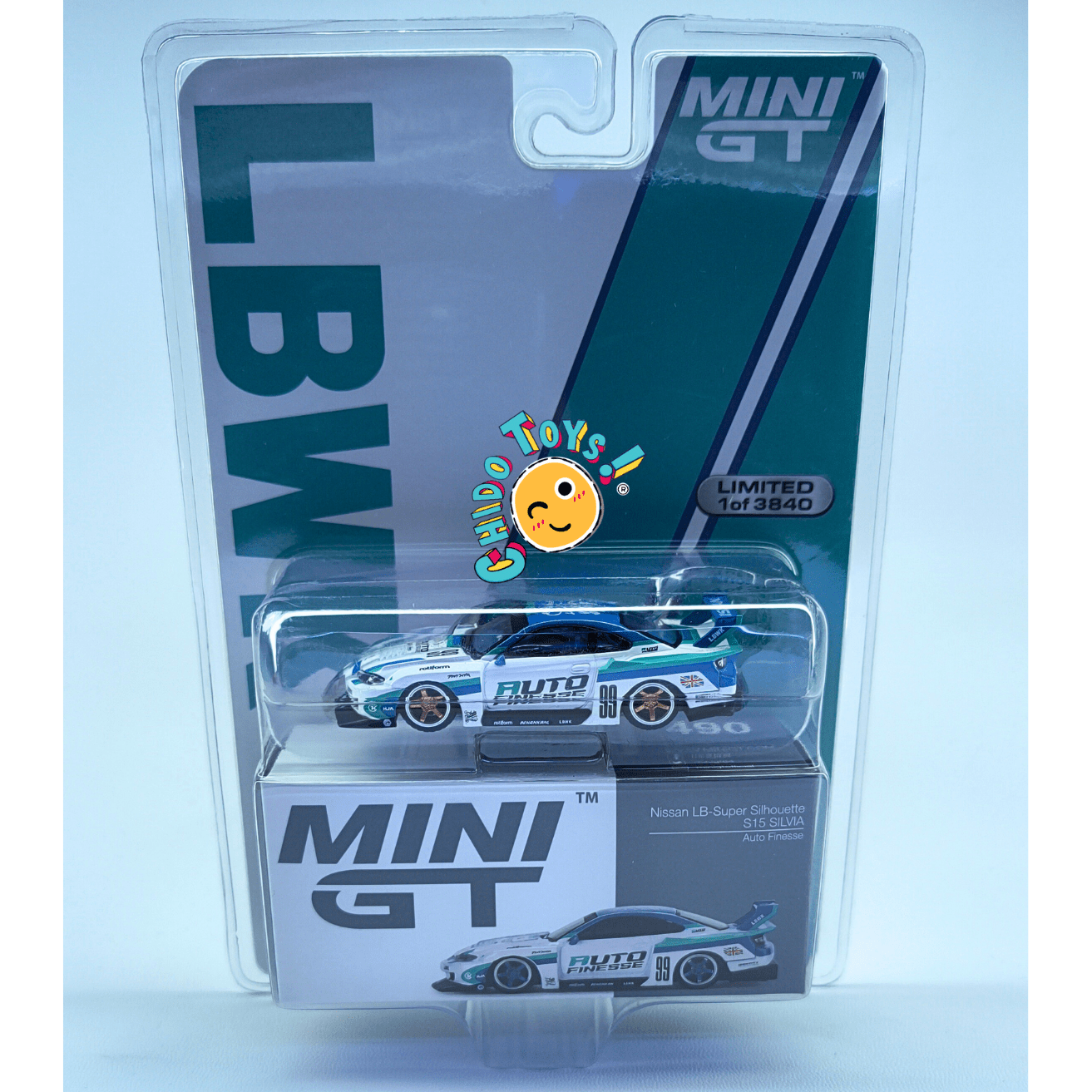 Mini GT Nissan LBWK Silvia S15 Auto Finesse 1:64 Chase - Chido Toys