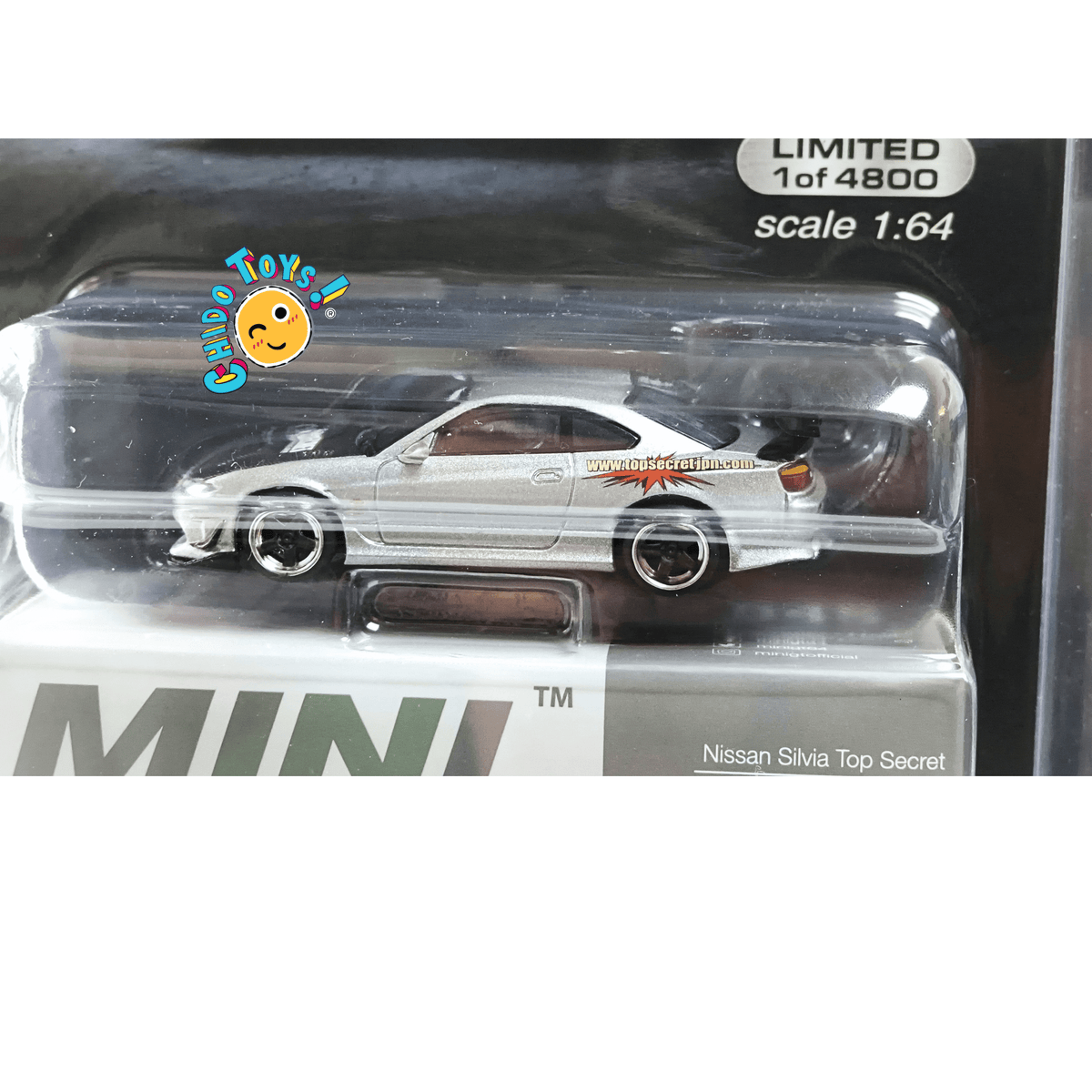 Mini GT Nissan Silvia S15 Top Secret 1:64 Plata – Edición Limitada 4,800 Piezas - Chido Toys
