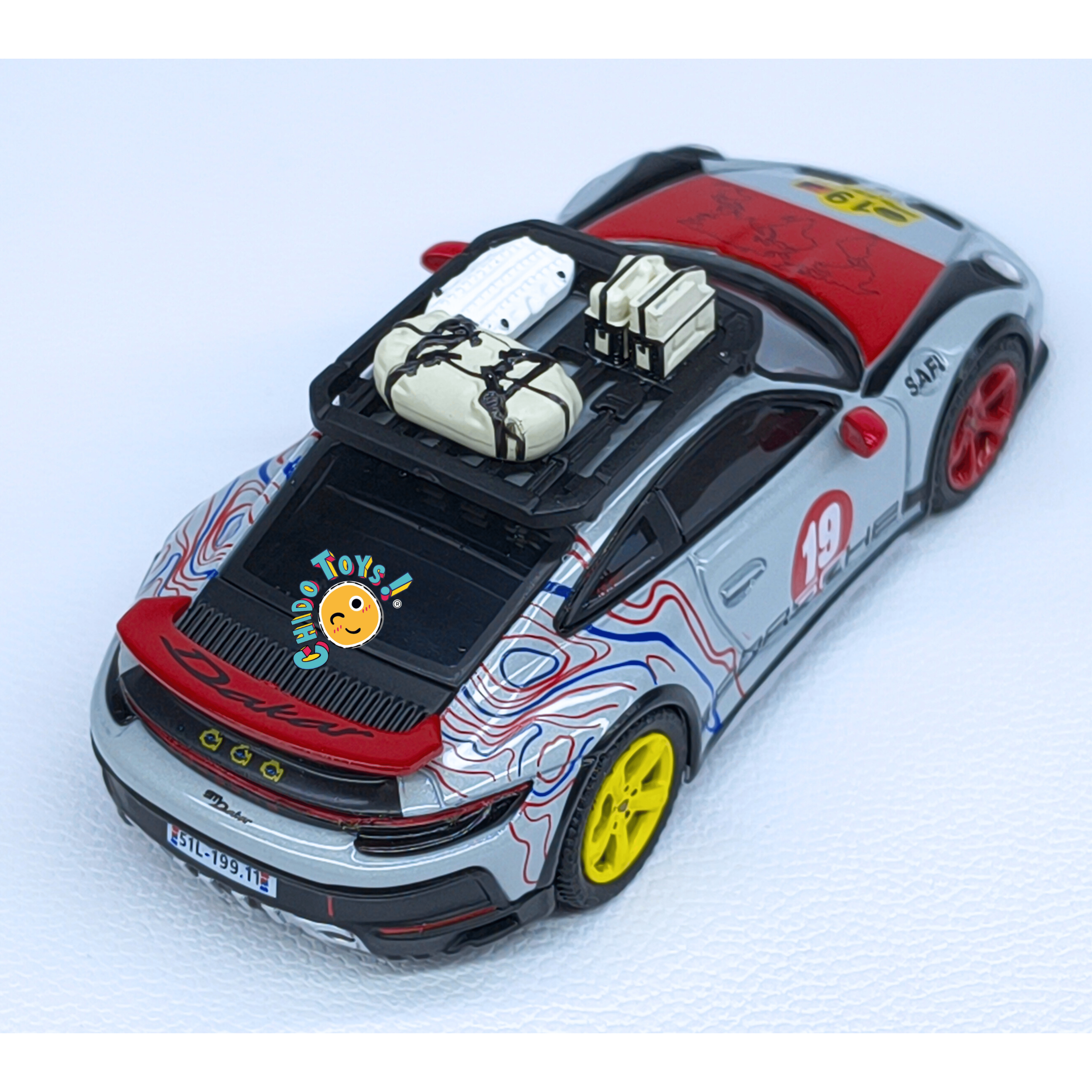 Mini GT Porsche 911 Dakar Safari 1:64 rally 19 "Uncle Rally" - Chido Toys