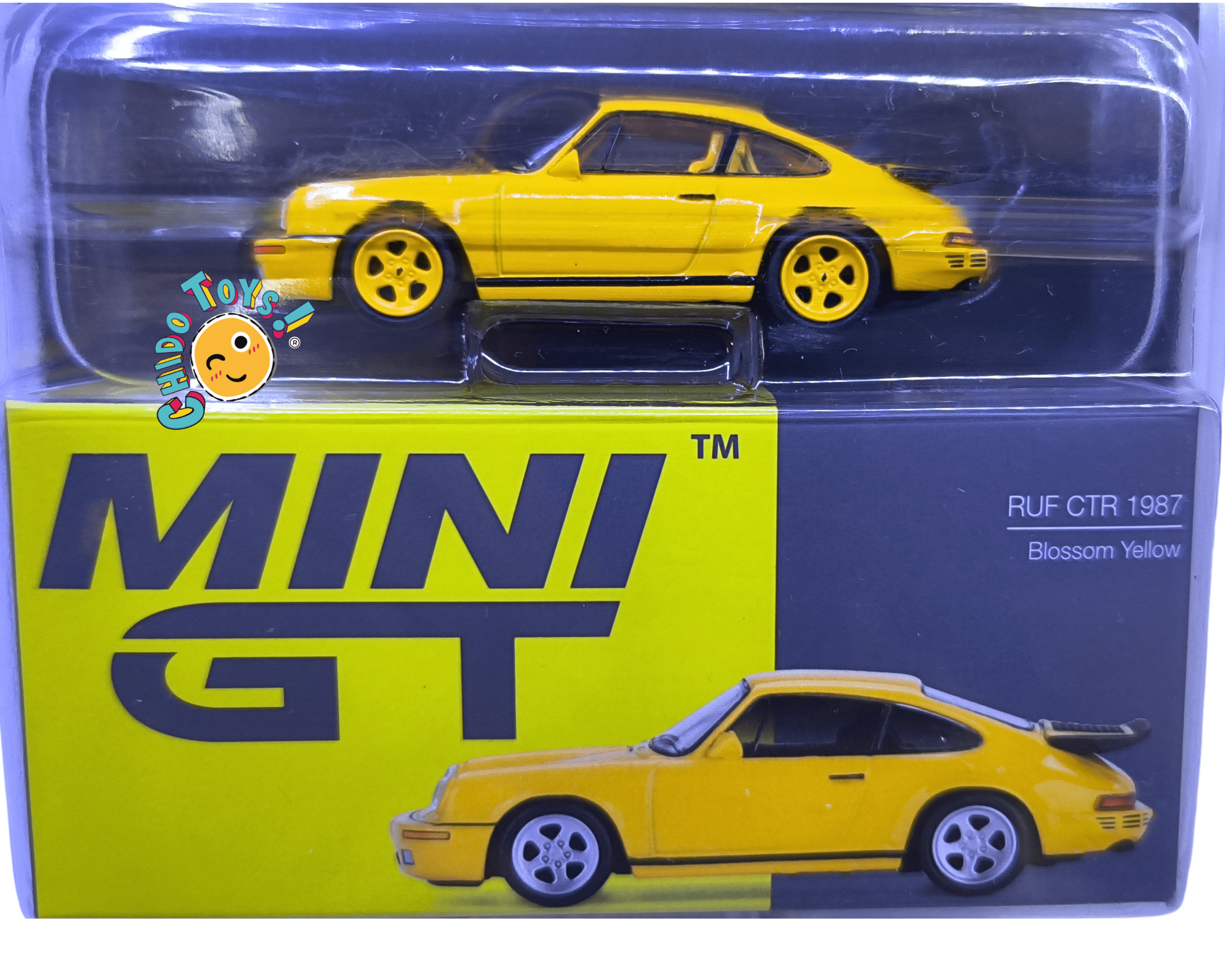 Mini GT RUF CTR 1987 1:64 Blossom Yellow CHASE rines amarillos - Chido Toys