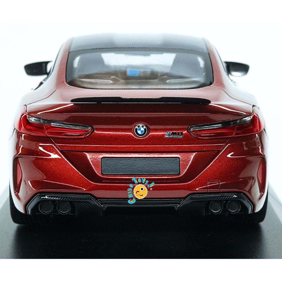 Minichamps BMW M8 Competition Coupé 2020 1:18 Red Metallic con aperturas - Chido Toys
