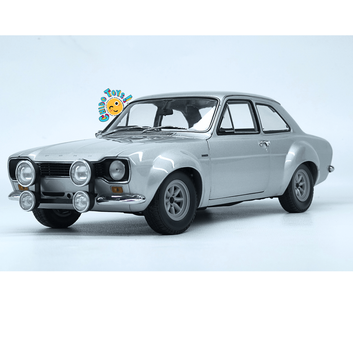 Minichamps Ford Escort I RS 1600 FAV 1970 1:18 plata con dirección funcional - Chido Toys