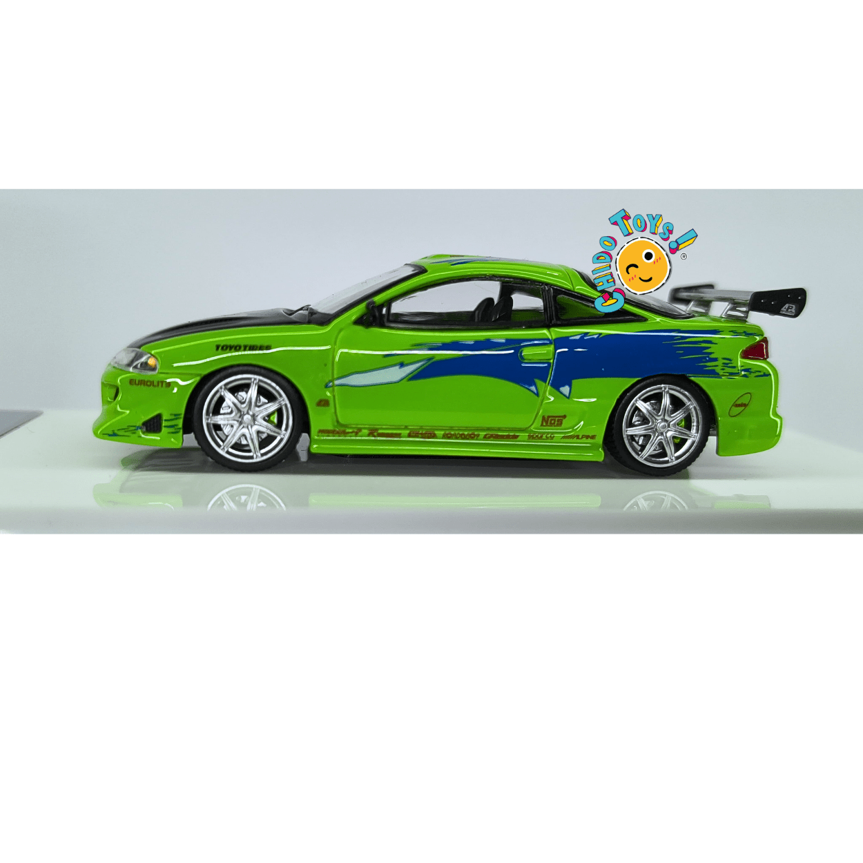 Mitsubishi Eclipse Verde 1:64 – Fast & Speed, Detallado Premium - Chido Toys