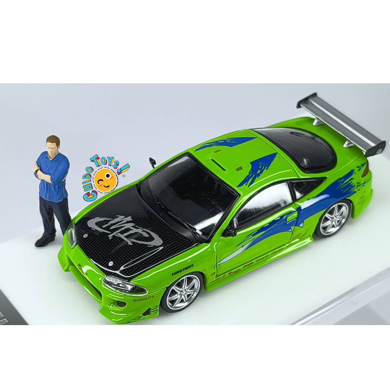 Mitsubishi Eclipse Verde 1:64 – Fast & Speed, Detallado Premium - Chido Toys