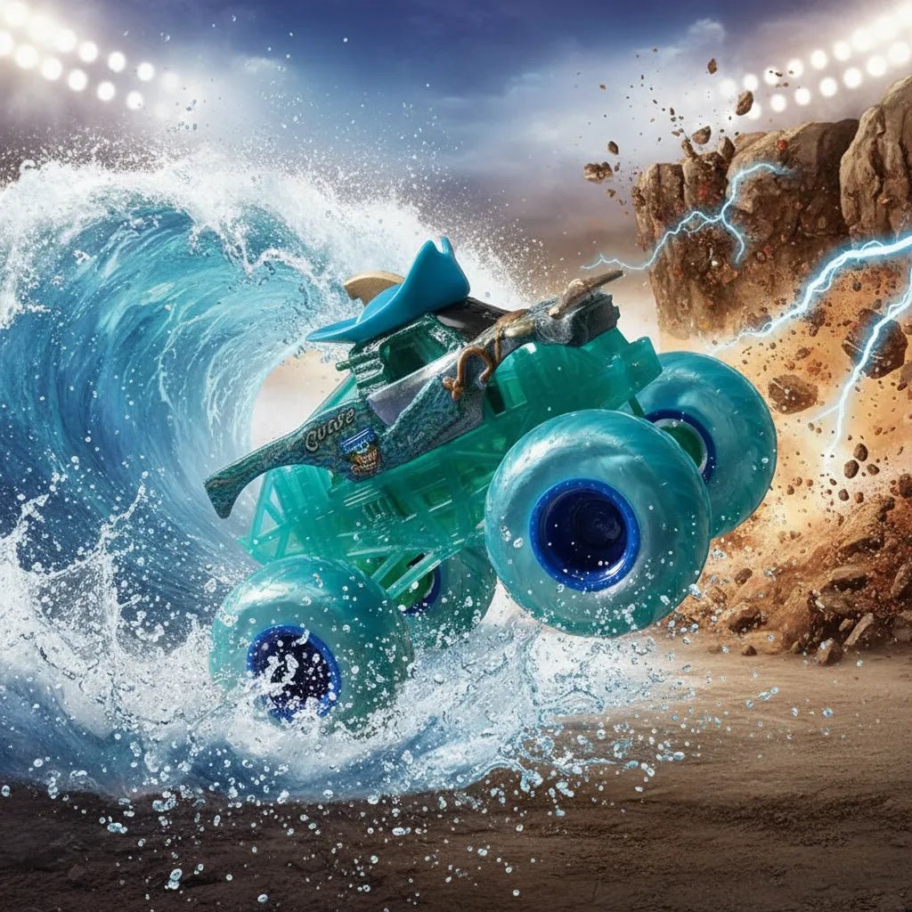 Monster Jam Pirate’s Curse Glow 1:64 Llantas Translúcidas - Chido Toys