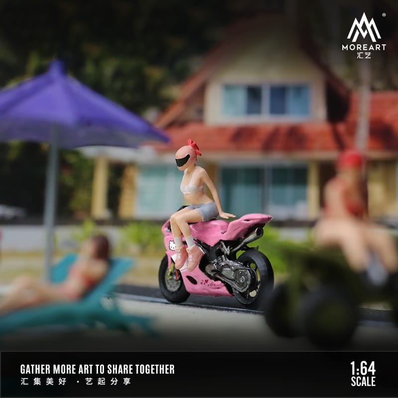Motocicleta con Figura escala 1/64 marca MoreArt - Chido Toys