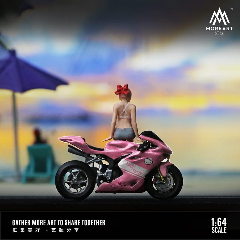 Motocicleta con Figura escala 1/64 marca MoreArt - Chido Toys