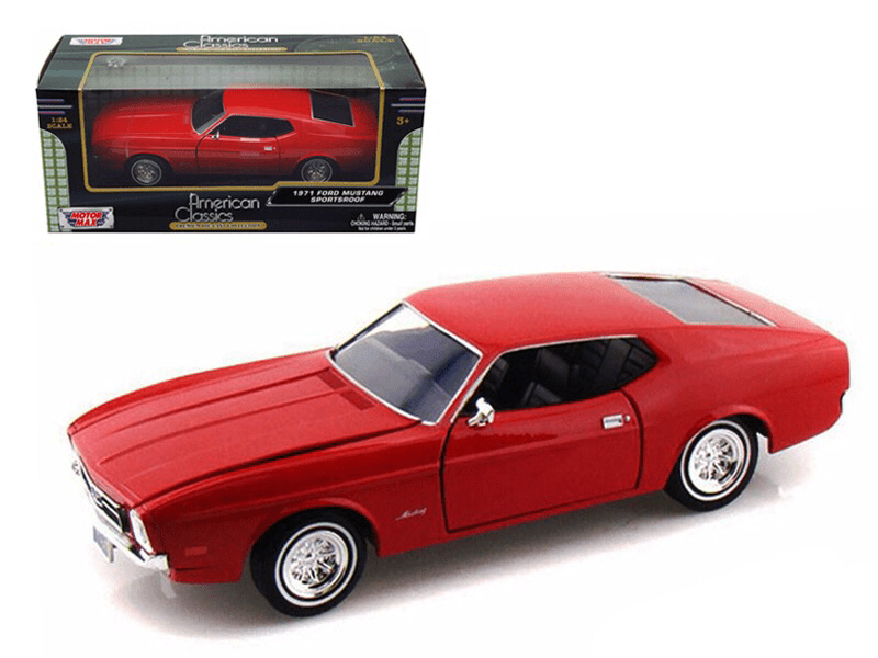 Motor Max 1971 Ford Mustang SportsRoof 1:24 rojo clásico - Chido Toys