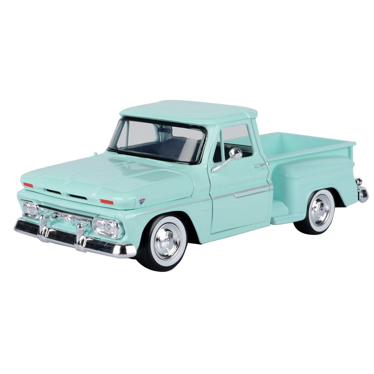 Motormax GMC C1000 Fenderside 1966 1:24 verde menta - Chido Toys