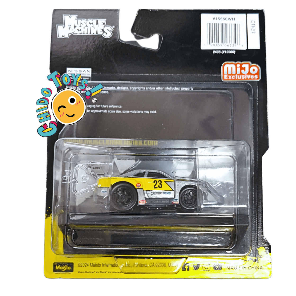 Muscle Machines Liberty Walk Nissan Skyline GT - R R34 23 – MiJo Exclusives – Edición Chase – Incluye Base Exhibidora - Chido Toys