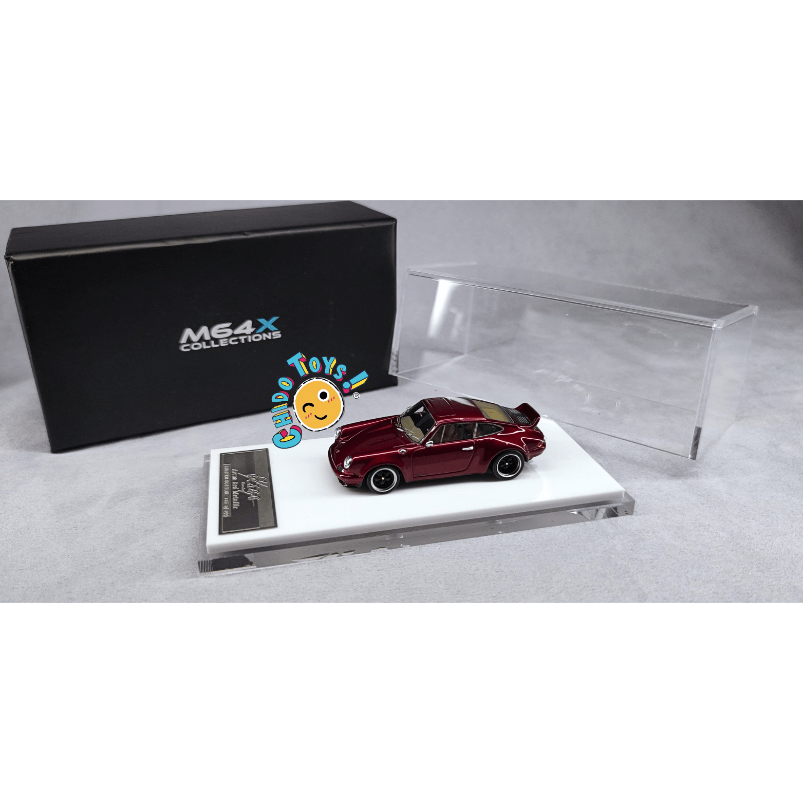 MY64 Kaege Retro Turbo Arena Red Metallic 1:64 – Resina sellada, edición limitada 199 piezas - Chido Toys