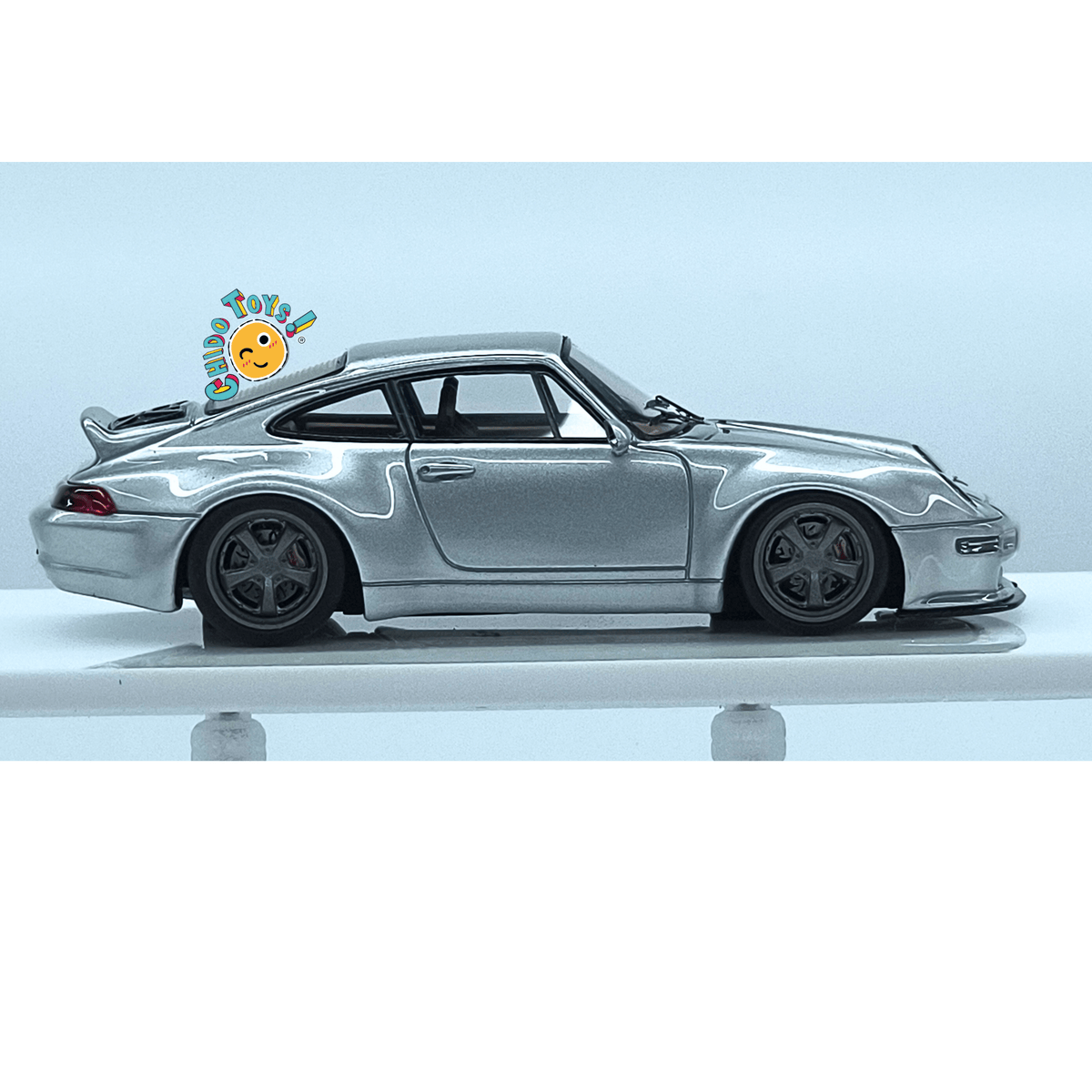 MY64 Porsche 911 Gunther Werks 993 1:64 Plata Cromada con Capelo - Chido Toys
