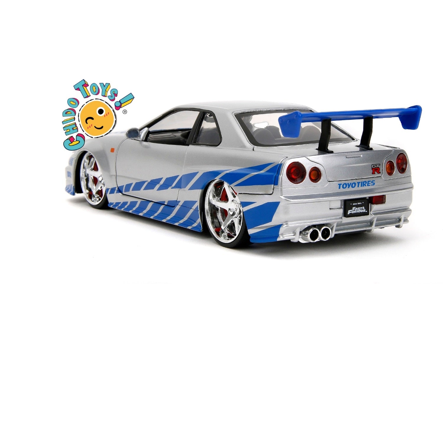 🚗 Nissan Skyline GT - R R34 Brian's 1/24 – Réplica de Fast & Furious con Detalles Realistas 🏁 - Chido Toys