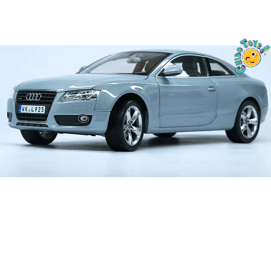 Norev Audi A5 Coupé 2007 1:18 Monza Silver con apertura total - Chido Toys