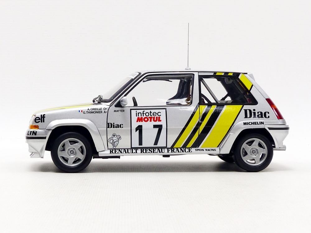 Norev Renault 5 GT Turbo Tour de Corse 1989 1:18 Plata No. 17 - Chido Toys