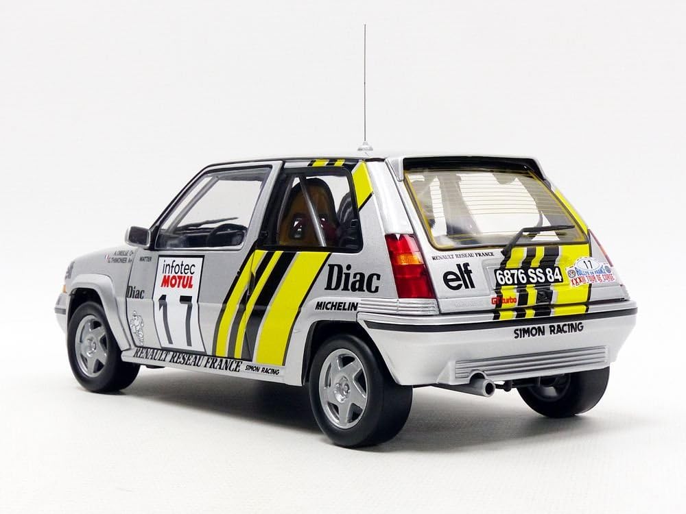 Norev Renault 5 GT Turbo Tour de Corse 1989 1:18 Plata No. 17 - Chido Toys