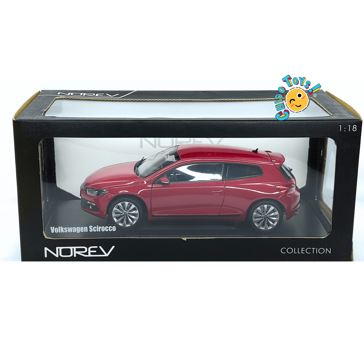 Norev Volkswagen Scirocco 2008 1:18 Salsa Red con apertura total - Chido Toys