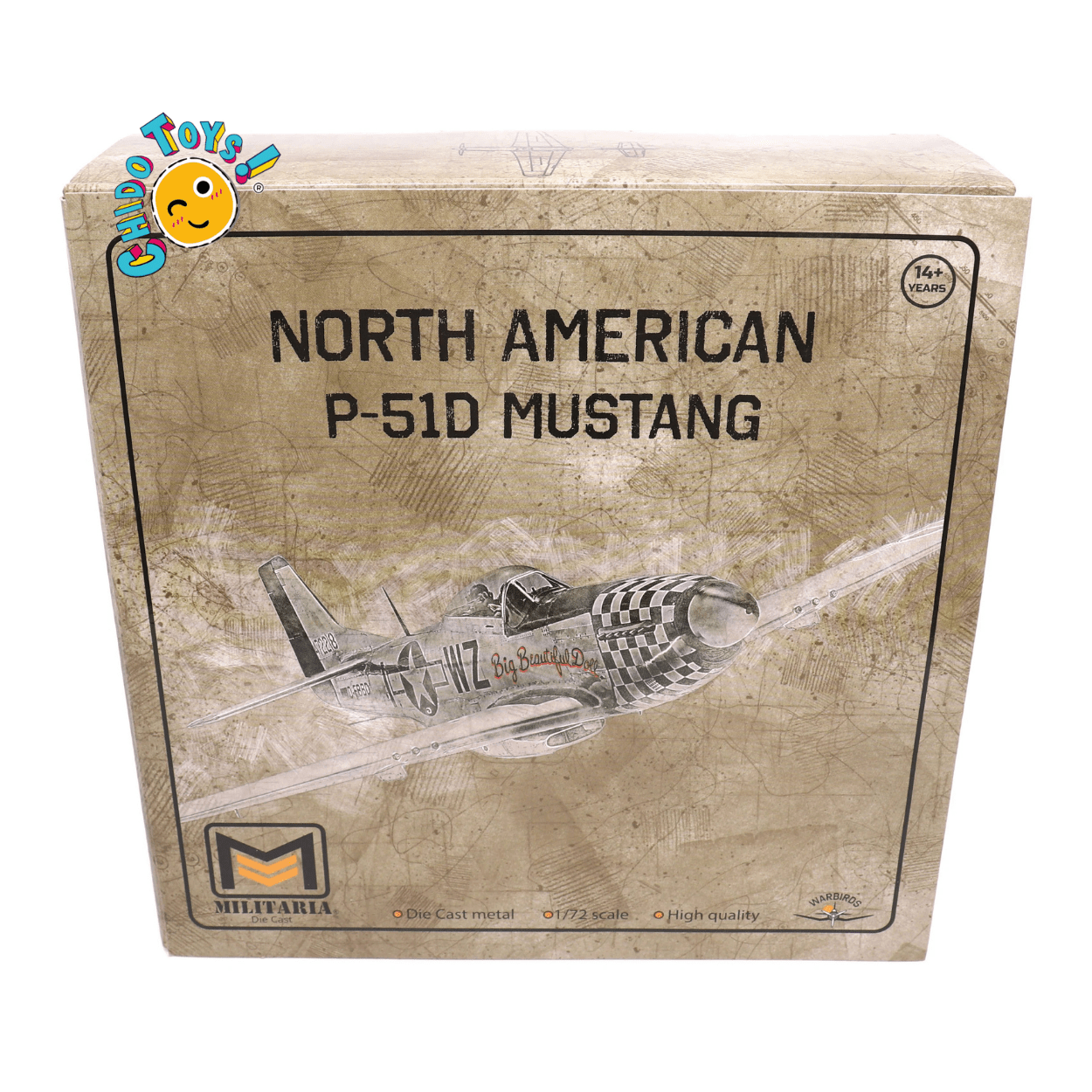 North American P - 51D Mustang Avión a Escala 1:72 – Diecast Metal - Chido Toys