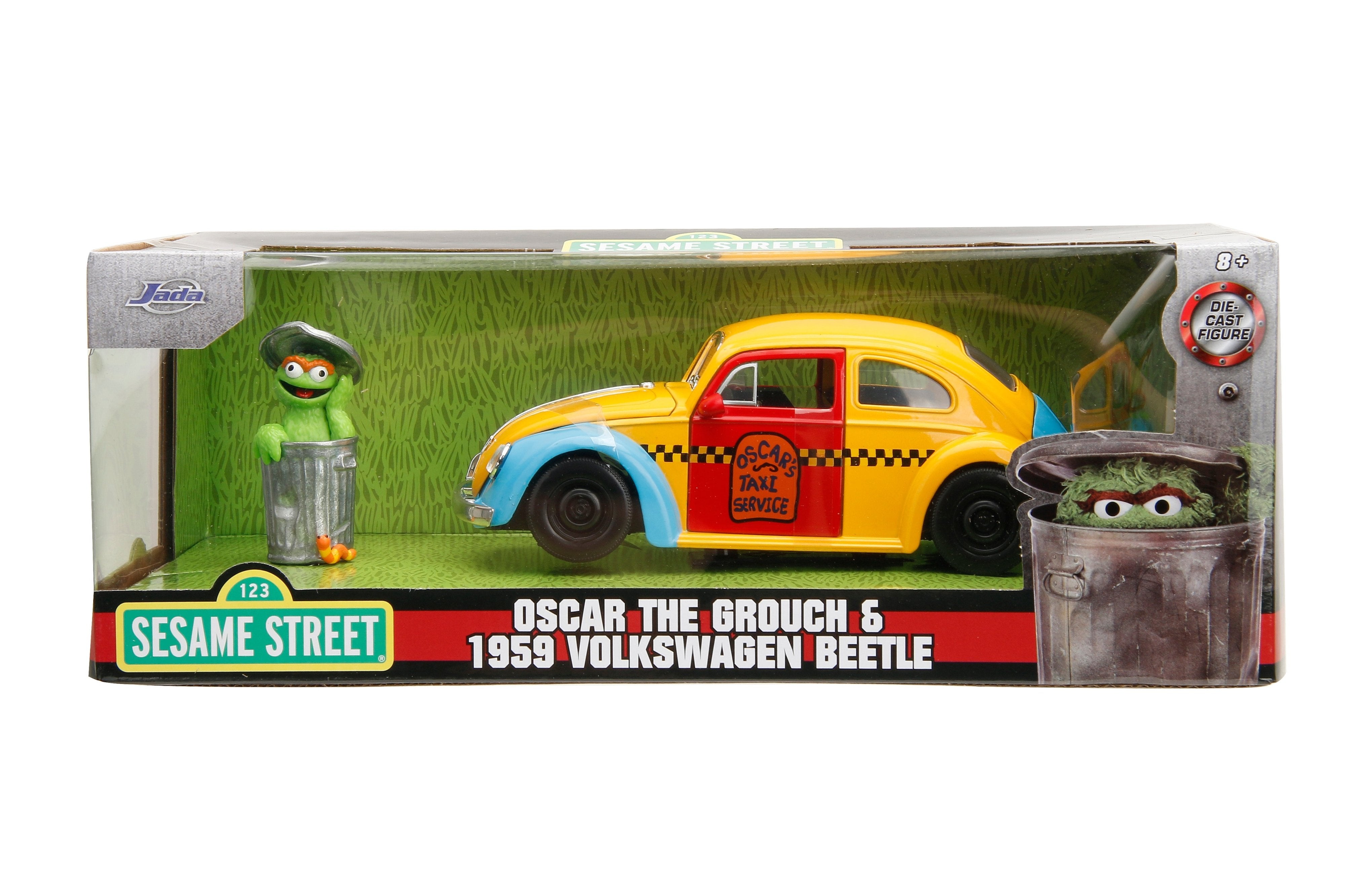 Oscar the Grouch & 1959 Volkswagen Beetle – Jada Toys 1:24 | Plaza Sesamo Die - Cast - Chido Toys