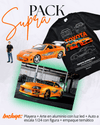Pack Supra – Playera+ Arte en Aluminio con LED + Auto 1:24 con figura + Empaque temático - Chido Toys