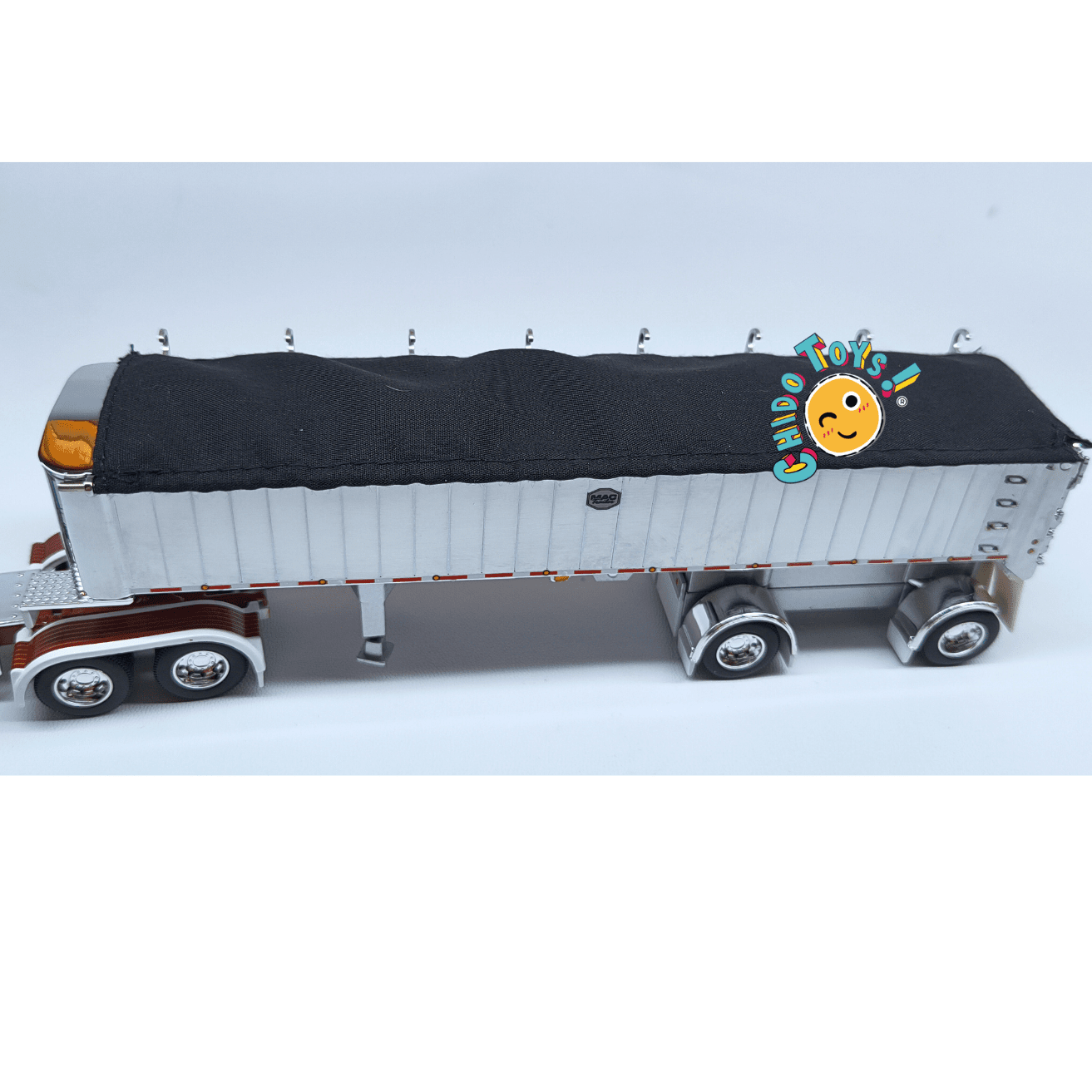 Peterbilt 379 con tolva MAC Trailer a escala 1:64 DCP – Réplica de colección detallada - Chido Toys