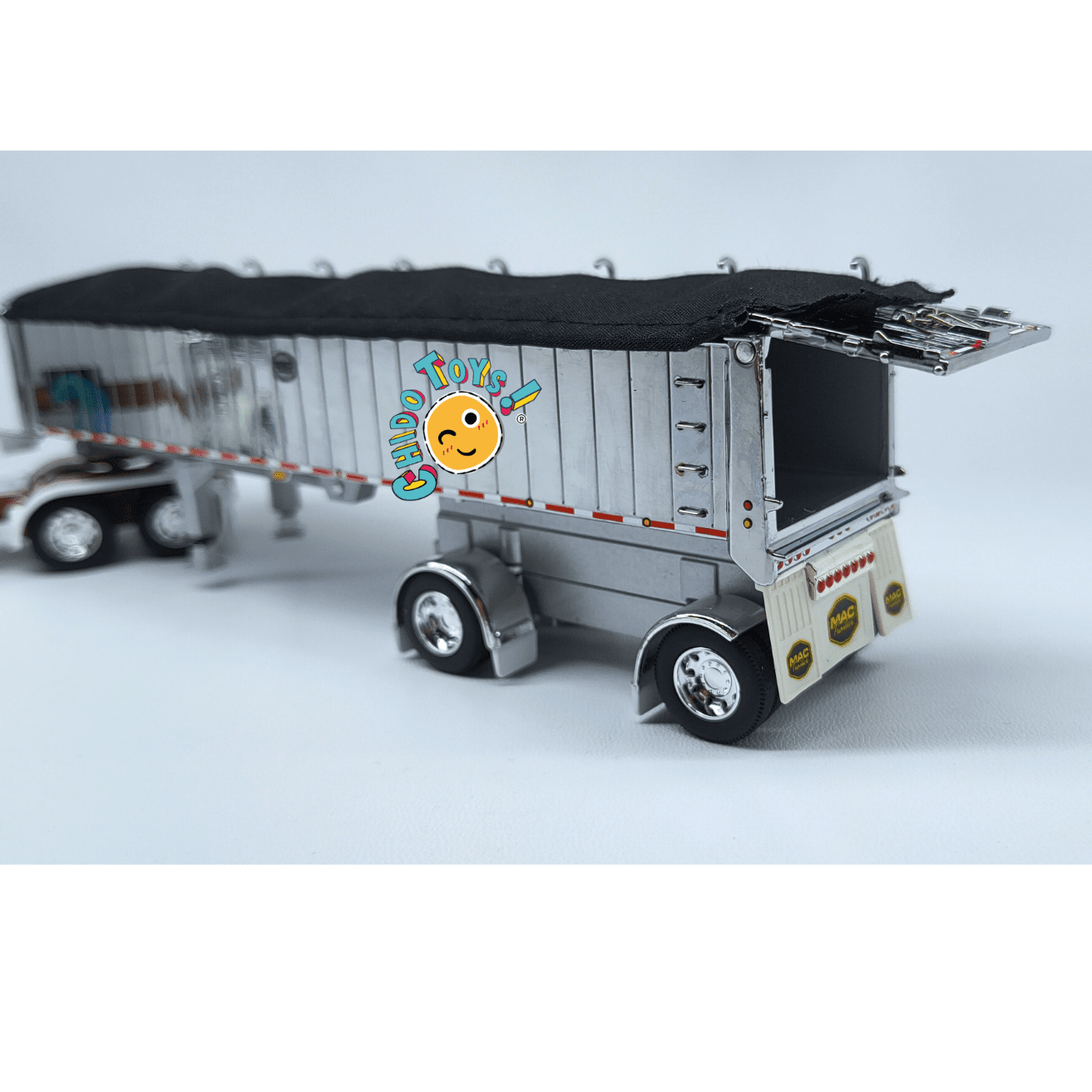 Peterbilt 379 con tolva MAC Trailer a escala 1:64 DCP – Réplica de colección detallada - Chido Toys