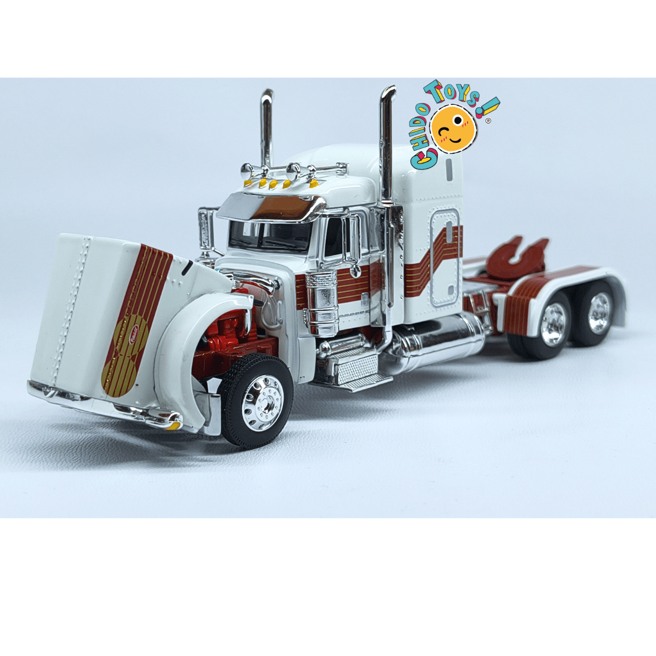 Peterbilt 379 con tolva MAC Trailer a escala 1:64 DCP – Réplica de colección detallada - Chido Toys