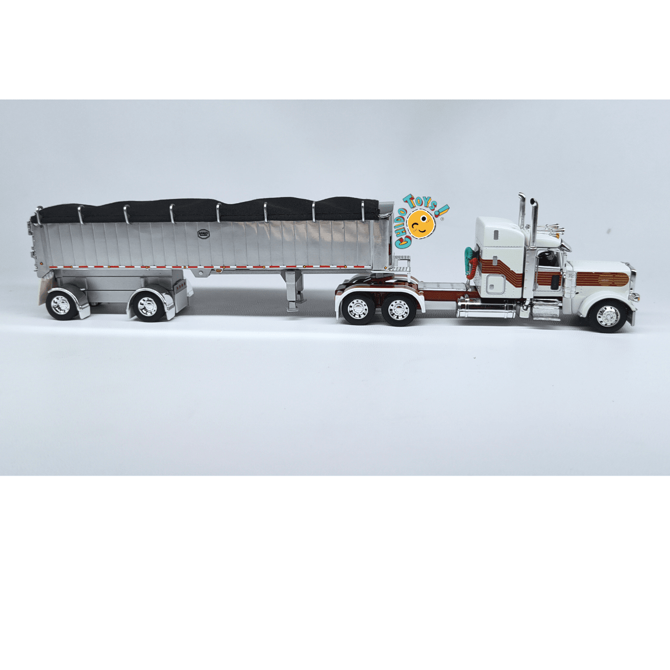 Peterbilt 379 con tolva MAC Trailer a escala 1:64 DCP – Réplica de colección detallada - Chido Toys