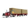 Peterbilt 389 con remolque de pacas de heno a escala 1:64 DCP – Réplica metálica con cofre abatible - Chido Toys