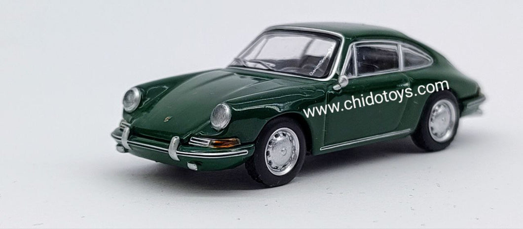 Auto a escala marca Mini GT, Modelo Porsche 911, 1964,  Verde Irlandés