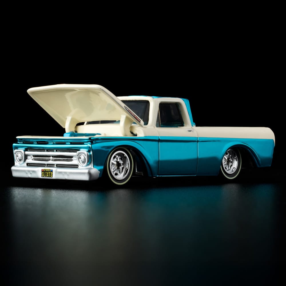 Hot Wheels RLC 1962 Ford F100 1:64 Spectraflame Aqua con cofre abatible