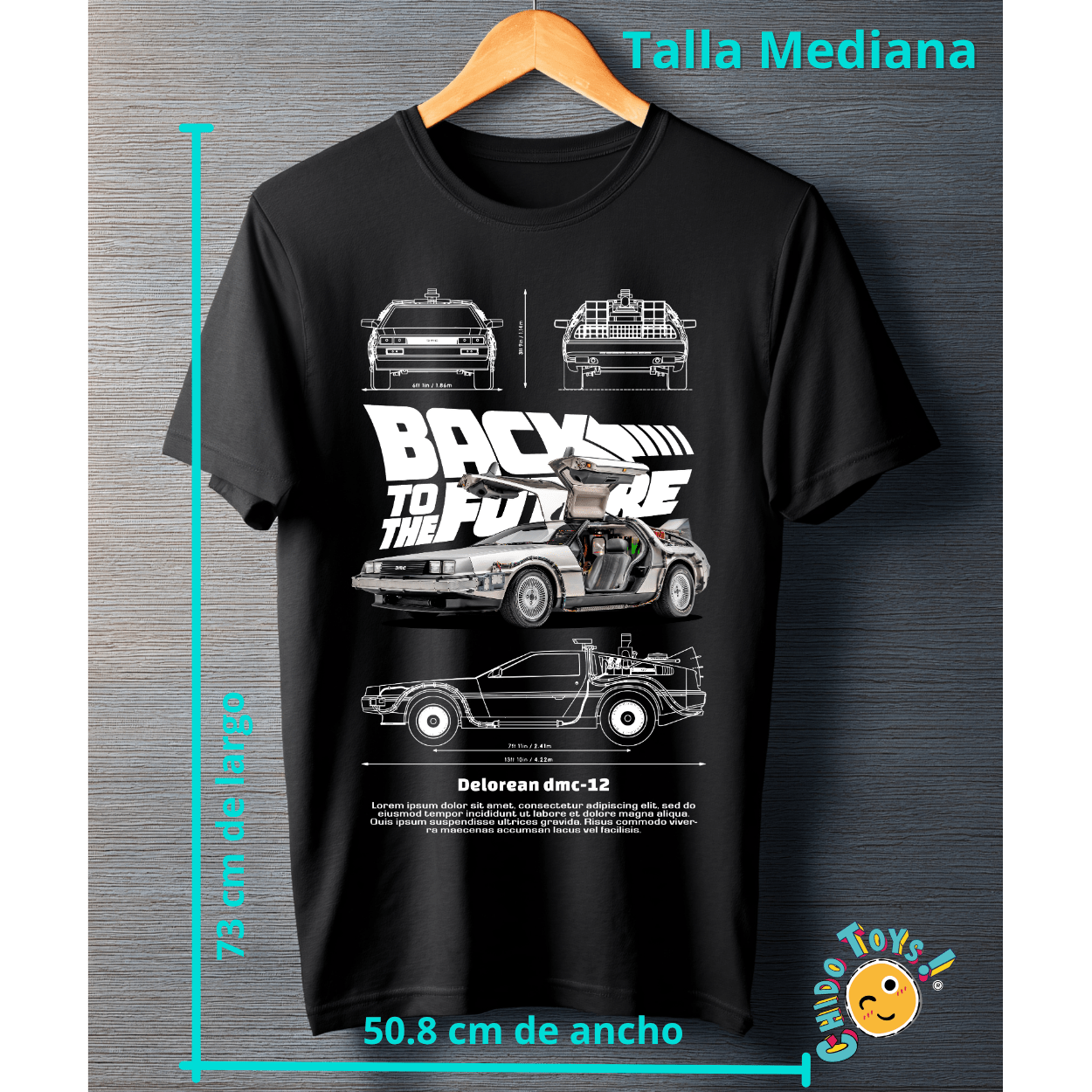 Playera Back to the Future – DeLorean DMC - 12 - Chido Toys