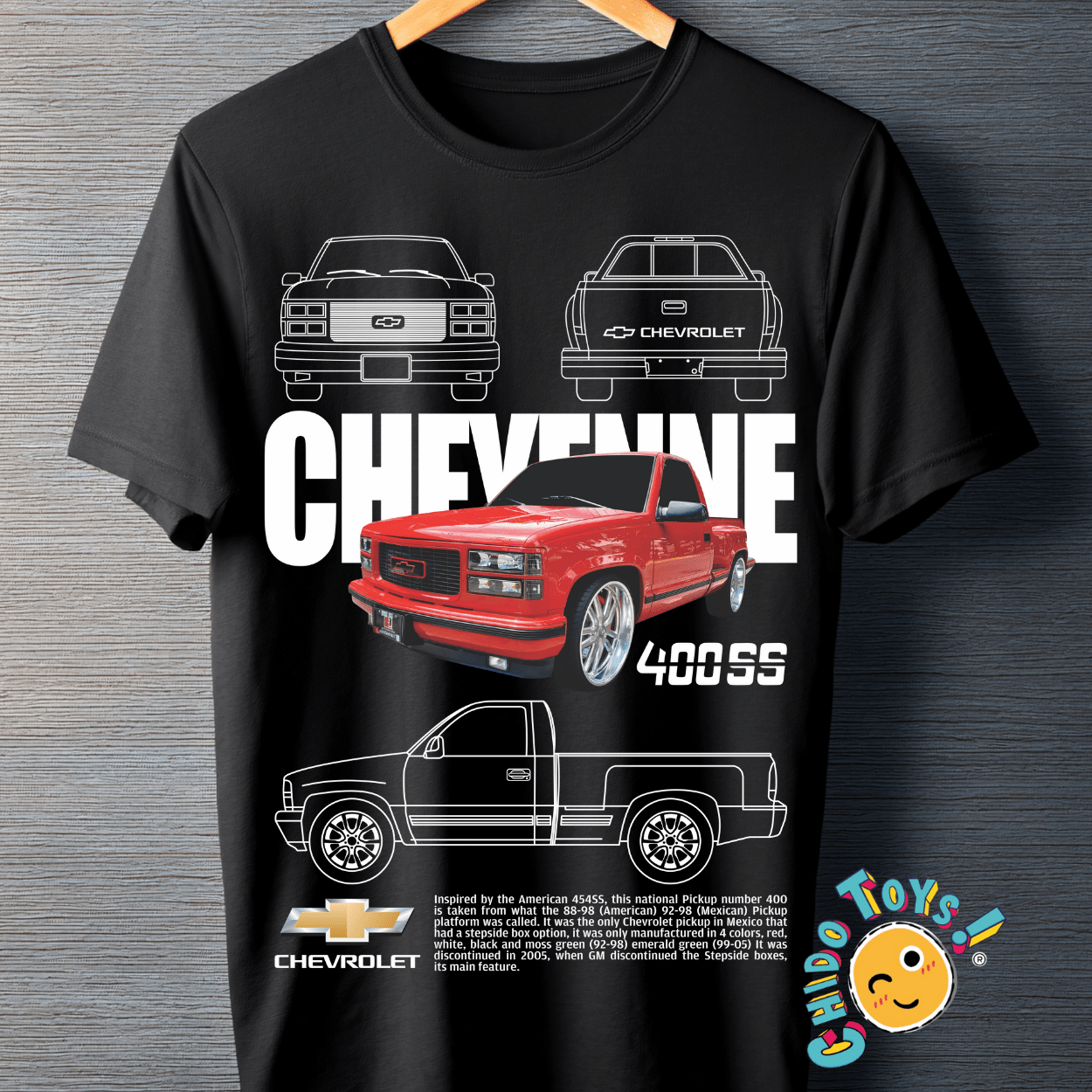 Playera Chevrolet Cheyenne 400 SS – Edición Pickup Clásica - Chido Toys