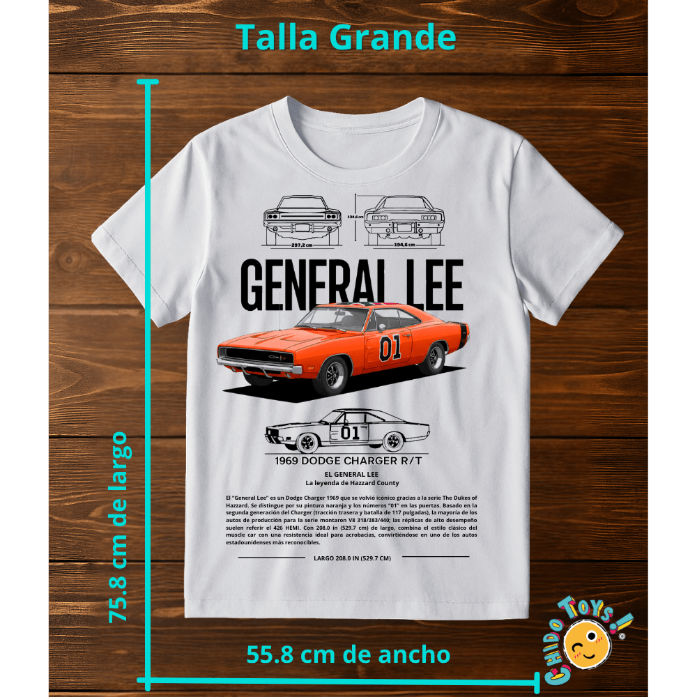 Playera General Lee – Dodge Charger 1969 - Chido Toys