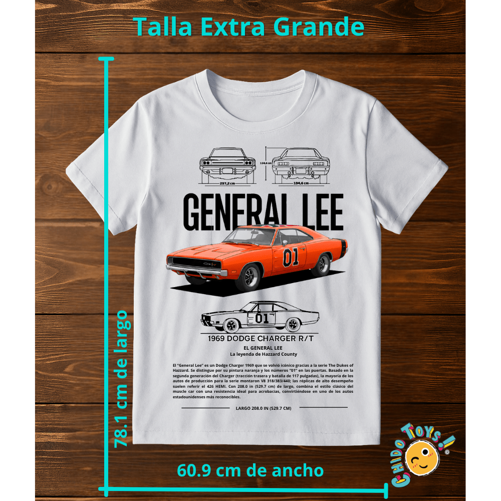 Playera General Lee – Dodge Charger 1969 - Chido Toys