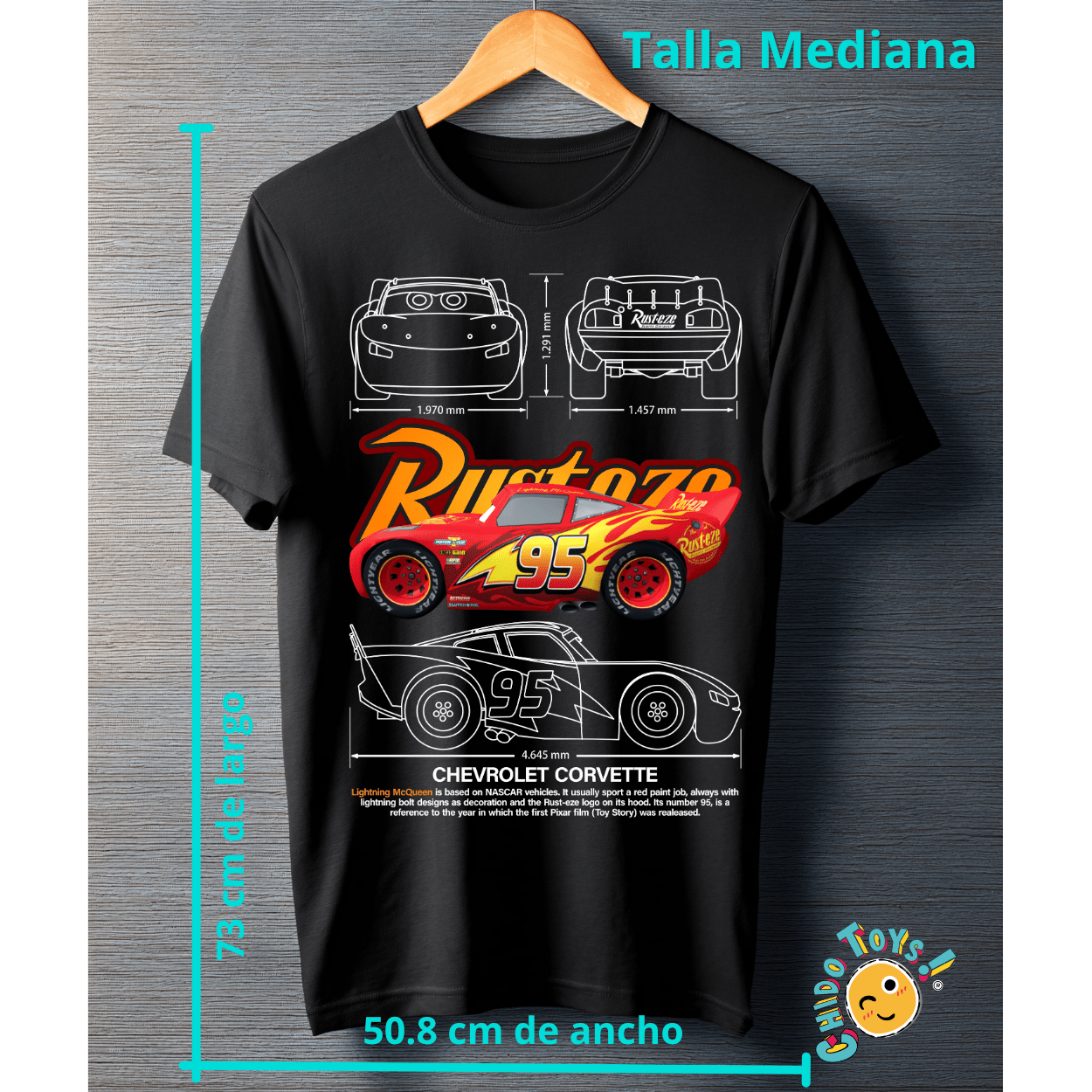 Playera Rayo Rust 95 – Diseño técnico automotriz - Chido Toys