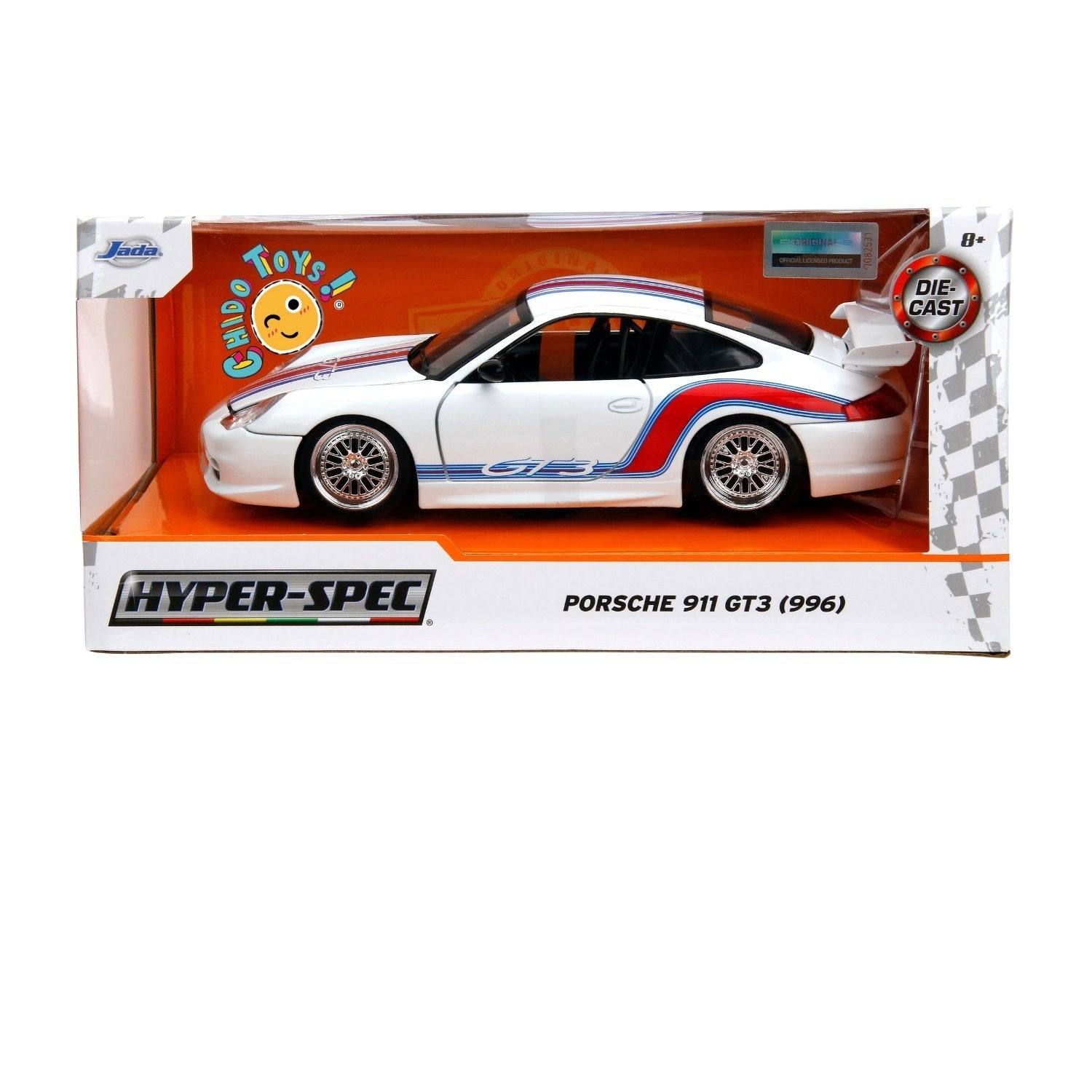 Porsche 911 GT RS (996.1) 2007 a escala - Chido Toys