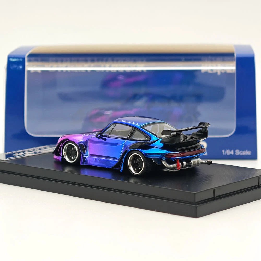🏁 Porsche 911 GT3 RS RWB Street Warrior Purple Chrome 1:64 - Chido Toys