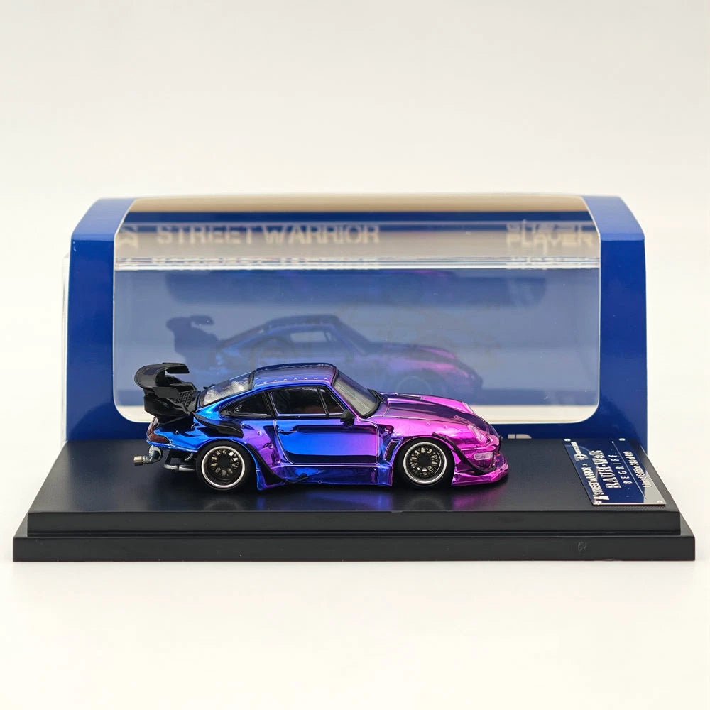 🏁 Porsche 911 GT3 RS RWB Street Warrior Purple Chrome 1:64 - Chido Toys