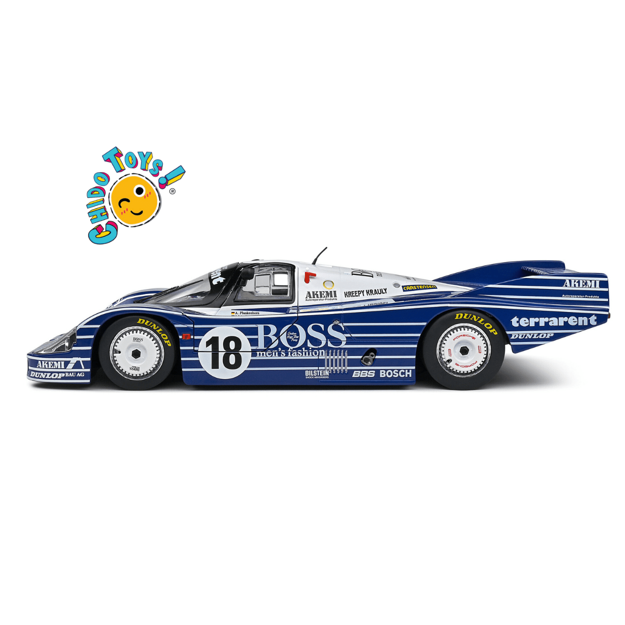 Porsche 956LH 18 BOSS – Escala 1:18 Solido - Chido Toys