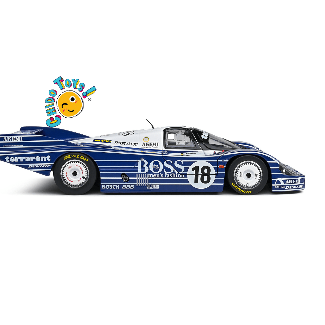 Porsche 956LH 18 BOSS – Escala 1:18 Solido - Chido Toys