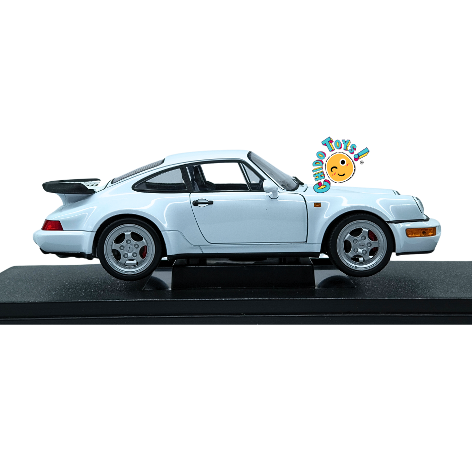Welly Porsche 964 Turbo 1990 escala 1:18 color blanco con apertura total