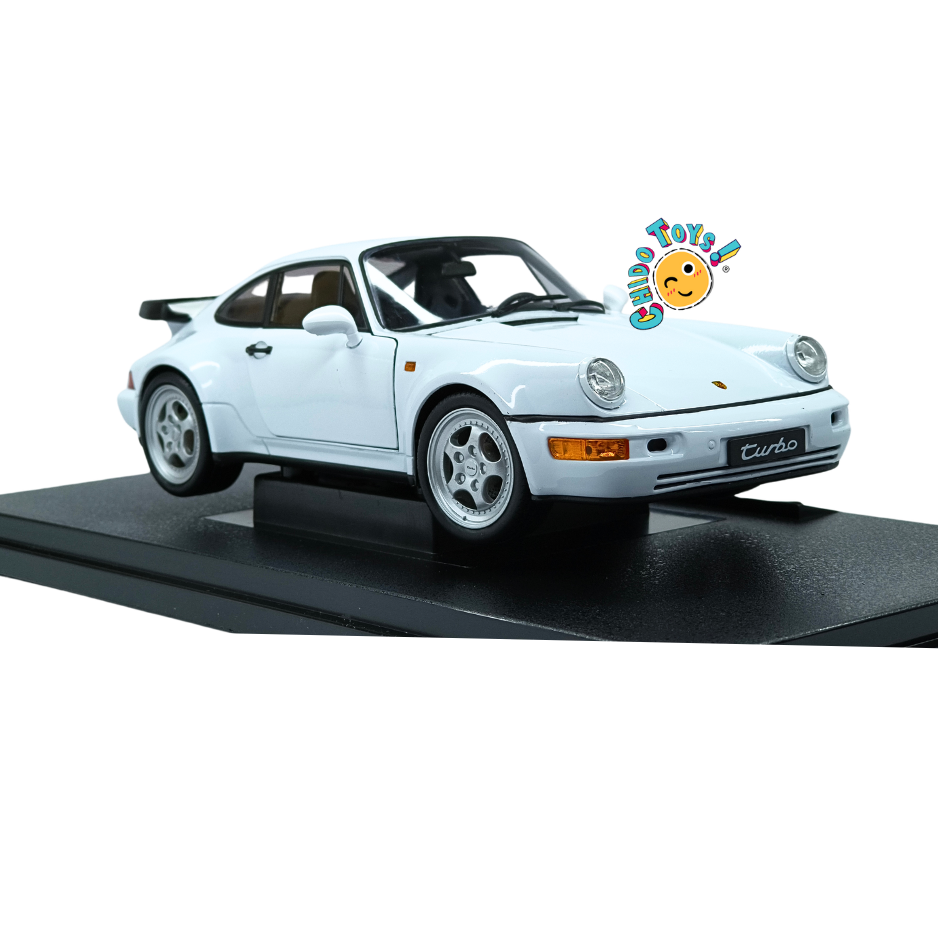 Welly Porsche 964 Turbo 1990 escala 1:18 color blanco con apertura total