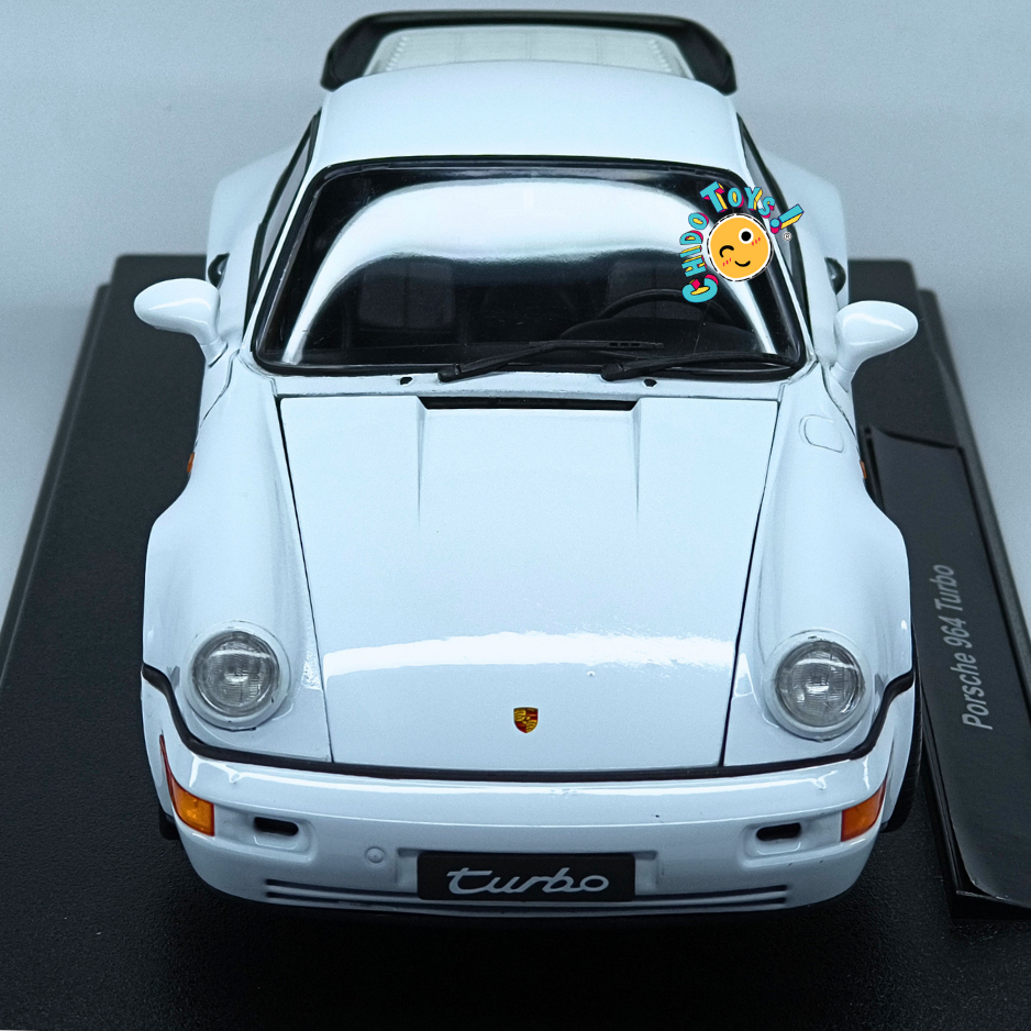 Welly Porsche 964 Turbo 1990 escala 1:18 color blanco con apertura total