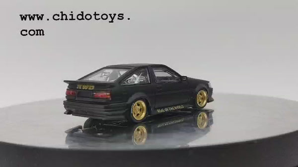 Auto a escala marca Street Weapon, Modelo Toyota AE86 Negro Mate