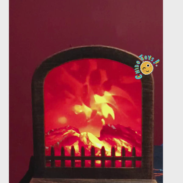 Chimenea decorativa LED 16 cm (marco color cobre) – USB