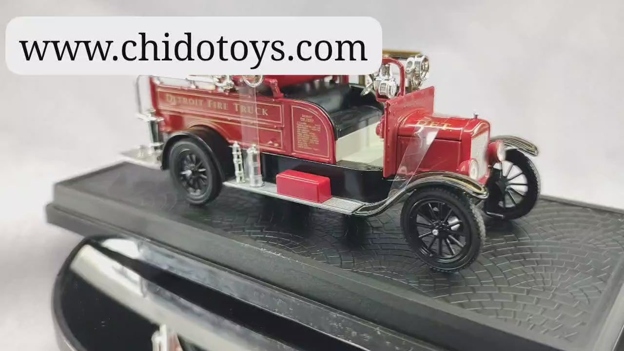 Camión de bomberos Ford Model T 1926 Signature Models 1:32 con escaleras removibles